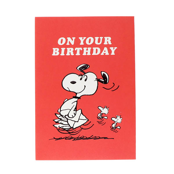 メッセージカード　誕生日(スヌーピー・家ポップアップ)