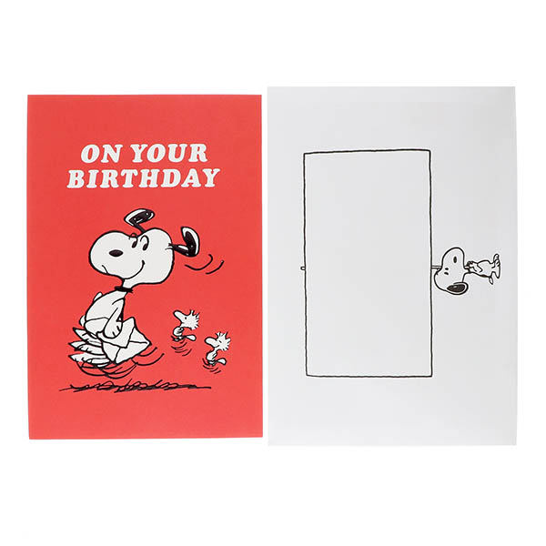 メッセージカード　誕生日(スヌーピー・家ポップアップ)