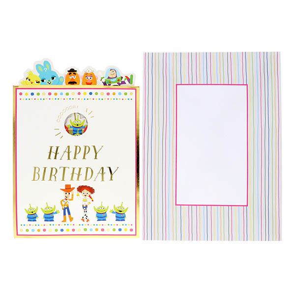 メッセージカード　誕生日(トイストーリー・イチゴケーキ)
