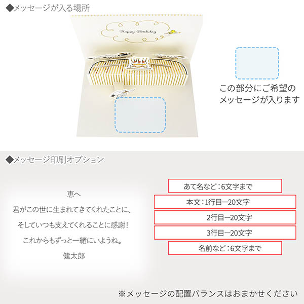 メッセージカード　誕生日(スヌーピー・兄弟とディナー)