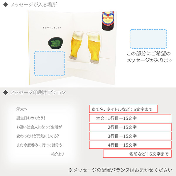 メッセージカード　誕生日(晩酌ビール)