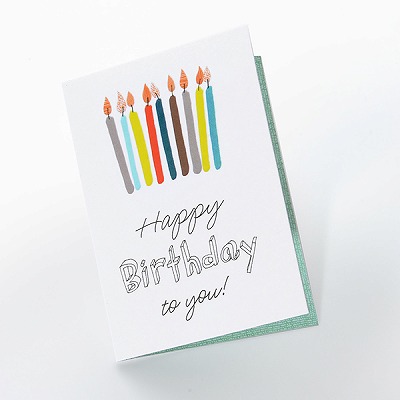 メッセージカード　誕生日(ミニ・UVろうそく)