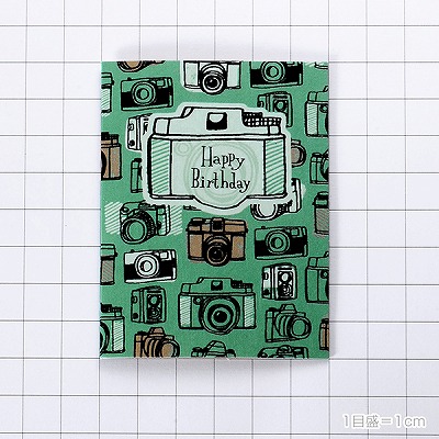 メッセージカード　誕生日(ミニ・箔カメラ)