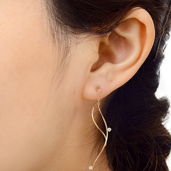 イエローゴールドピアス