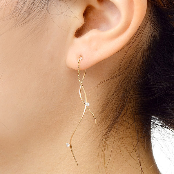 イエローゴールドピアス