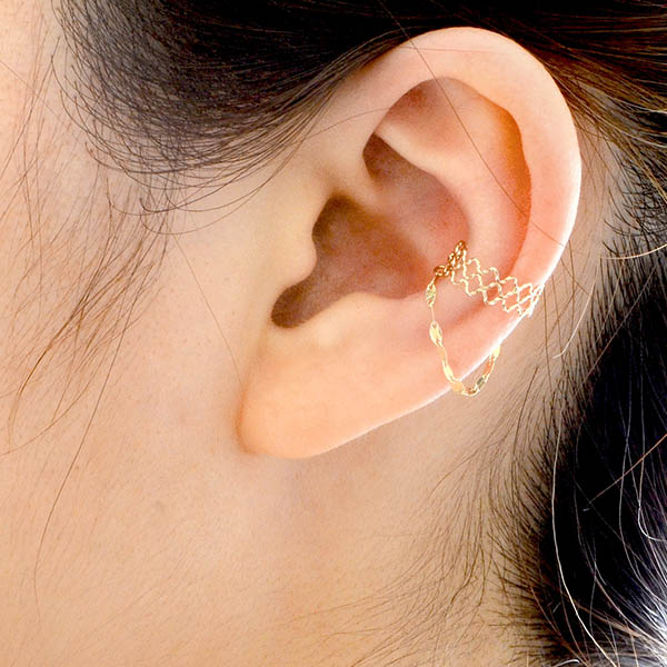 イエローゴールドイヤーカフ