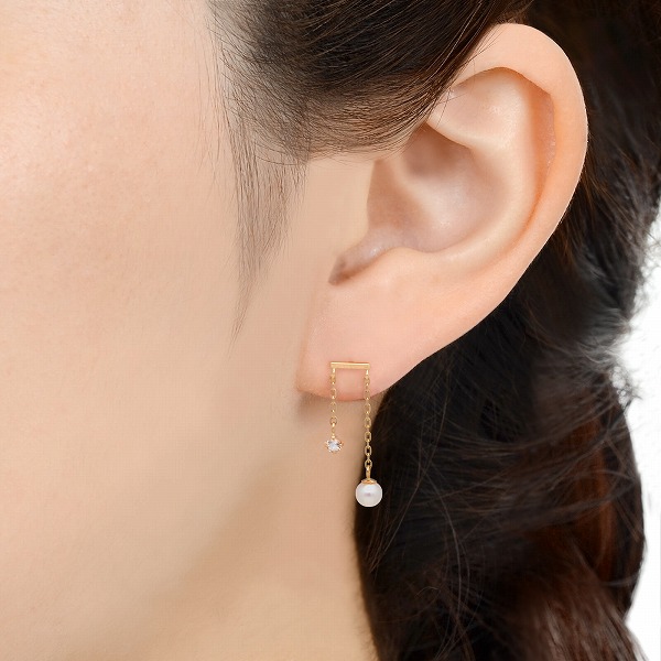 K10イエローゴールドピアス