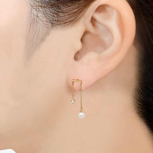 K10イエローゴールドピアス