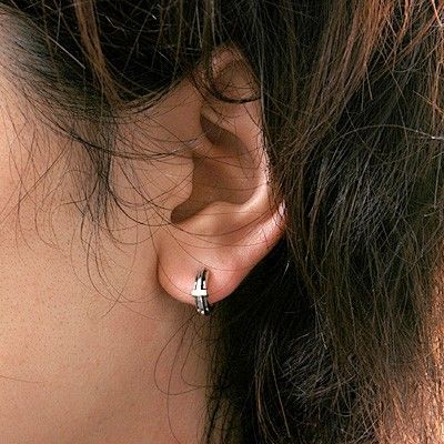 シルバーフープピアス(片耳用)