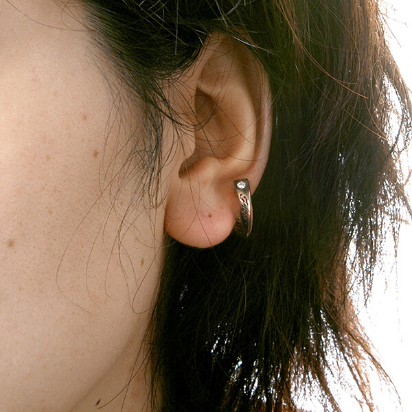 シルバーフープピアス(片耳用)