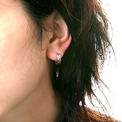 シルバーフープピアス(片耳用)