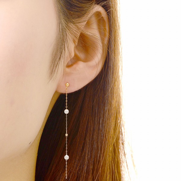 パールイエローゴールドピアス