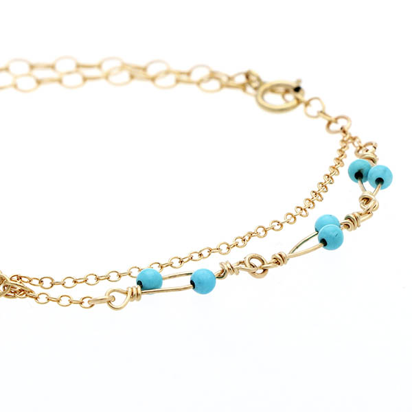 ゴールドフィルドブレスレット兼アンクレット