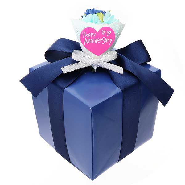 ギフトラッピング ブルー色 選べるメッセージ