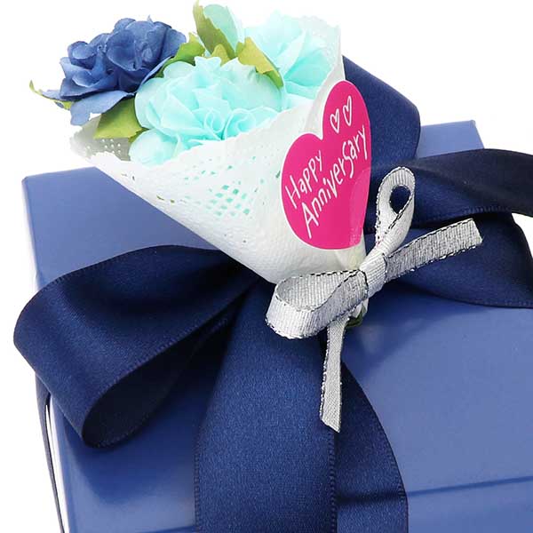 ギフトラッピング ブルー色 選べるメッセージ