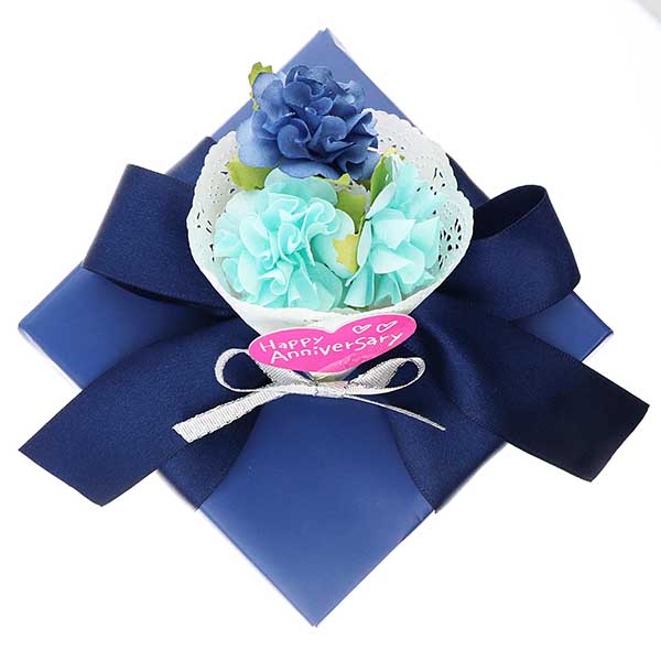 ギフトラッピング ブルー色 選べるメッセージ