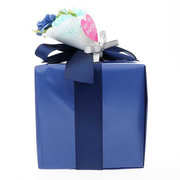 ギフトラッピング ブルー色 選べるメッセージ