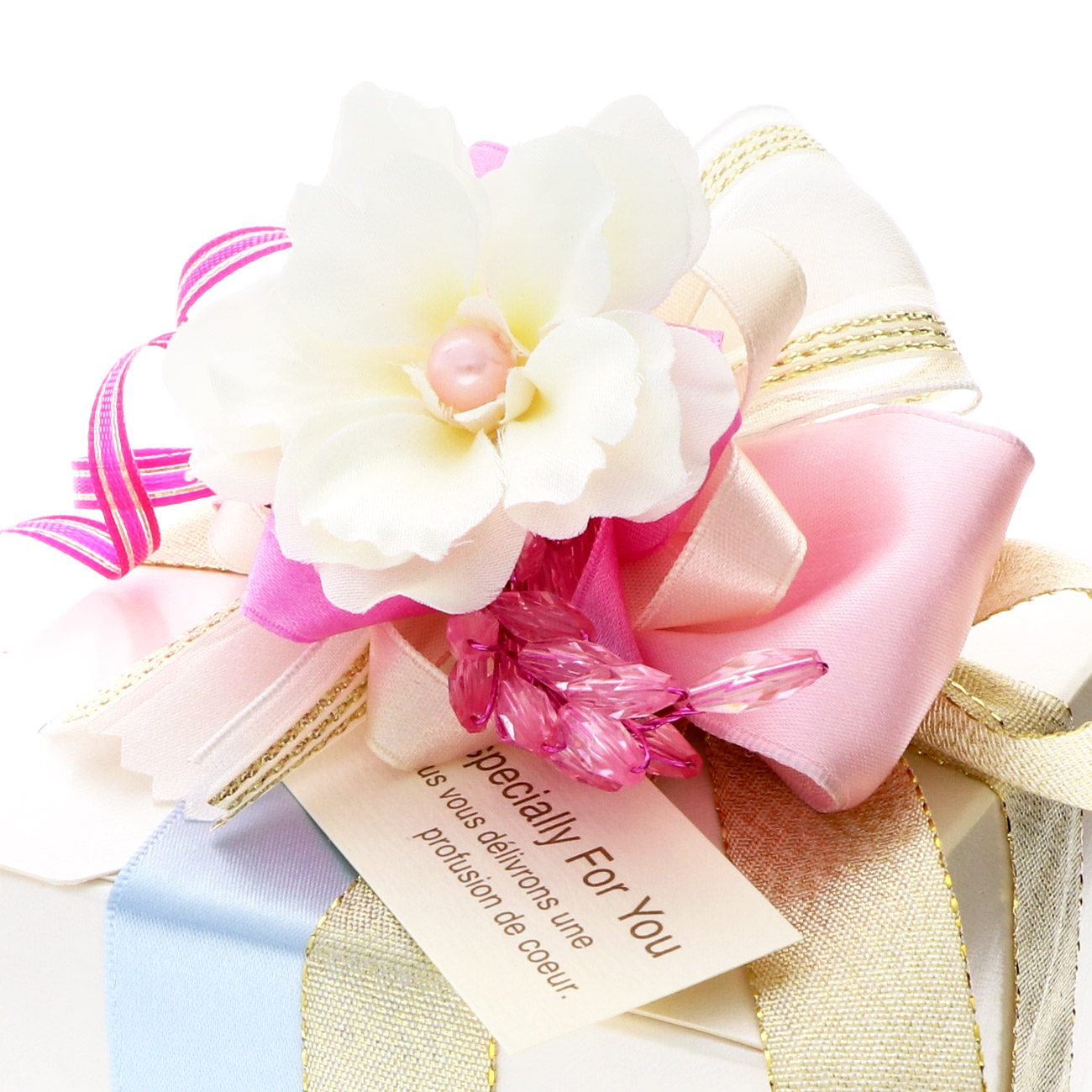 ギフトラッピング ブルー色 メッセージ付 「especially for you ! 」