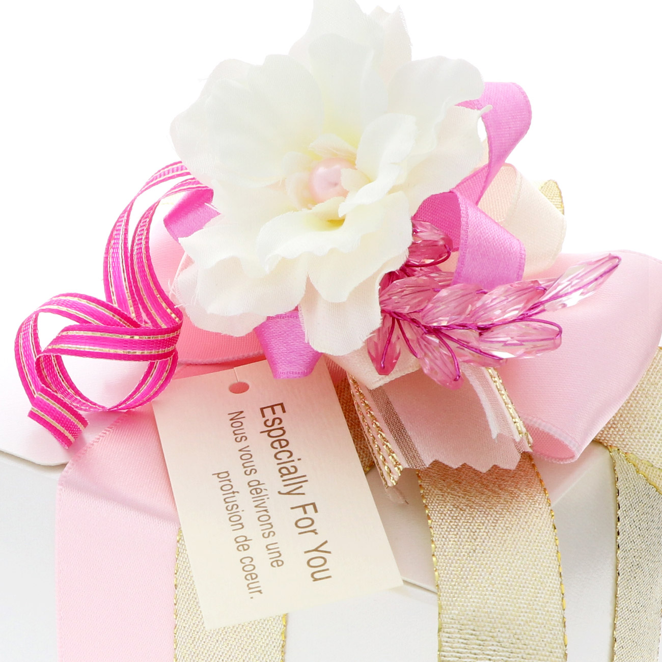 ギフトラッピング ピンク色 メッセージ付 「especially for you ! 」
