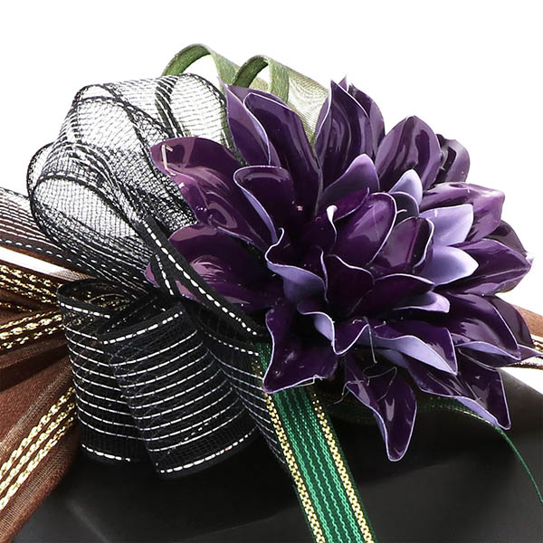 ギフトラッピング 包装紙黒 ヴァイオレットフラワー