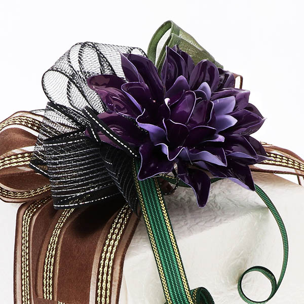 ギフトラッピング 包装紙白 バイオレットフラワー