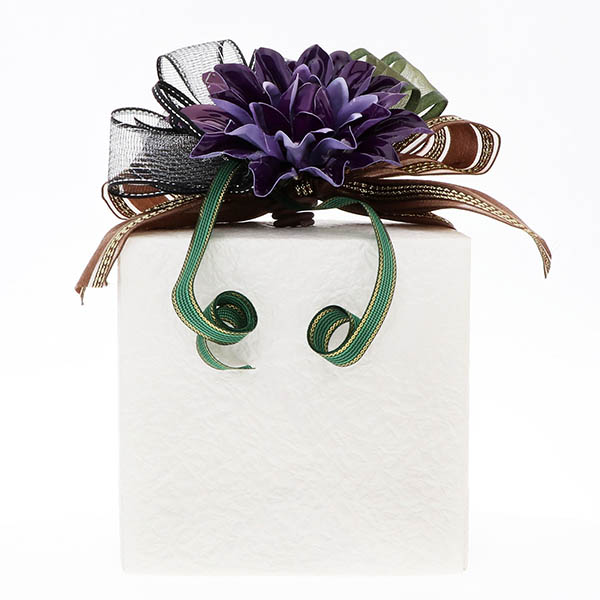 ギフトラッピング 包装紙白 バイオレットフラワー