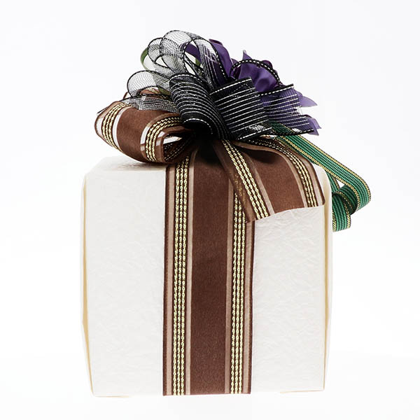 ギフトラッピング 包装紙白 バイオレットフラワー