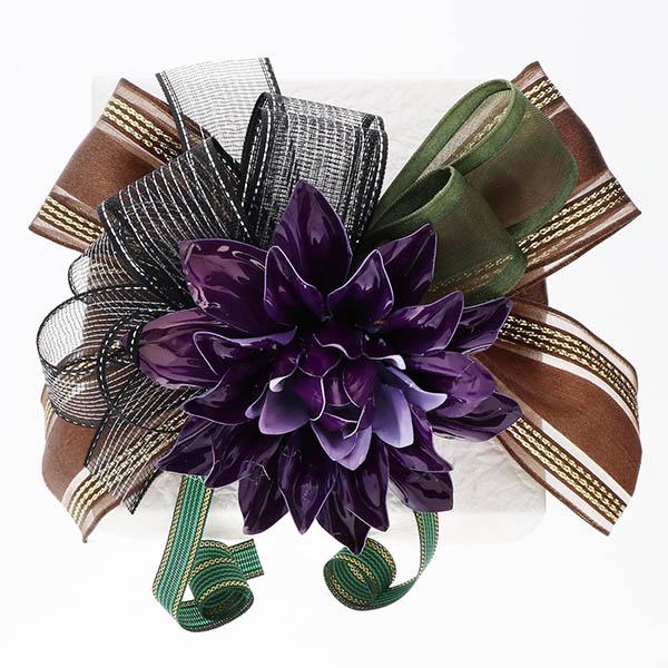 ギフトラッピング 包装紙白 バイオレットフラワー