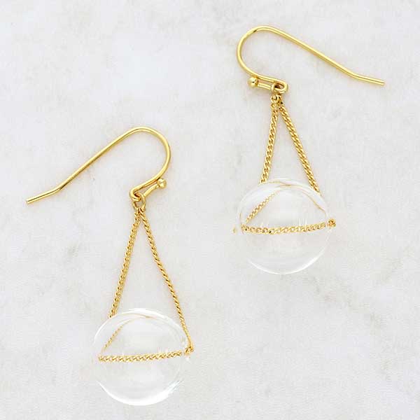 ガラスフックピアス