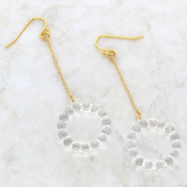 ガラスフックピアス