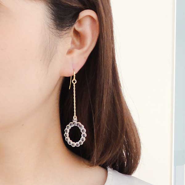 ガラスフックピアス