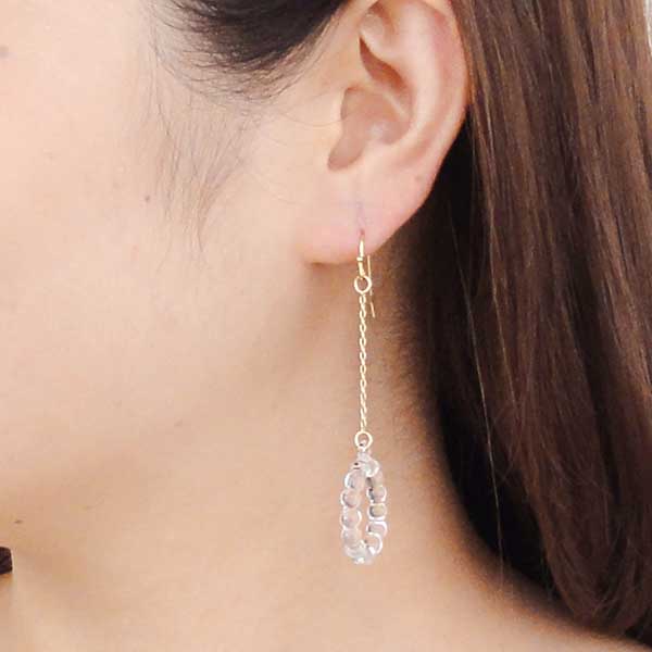 ガラスフックピアス