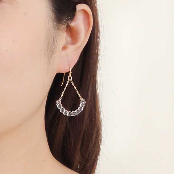 ガラスフックピアス