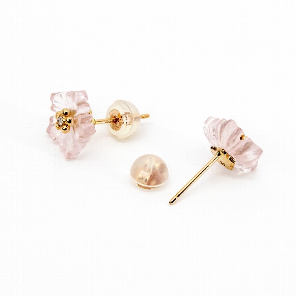 ピンクゴールドピアス