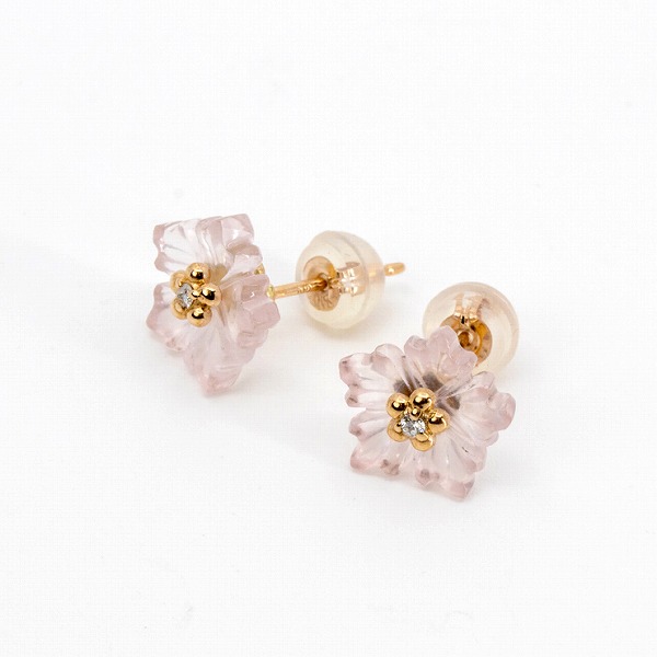 ピンクゴールドピアス