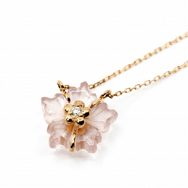 ピンクゴールドネックレス