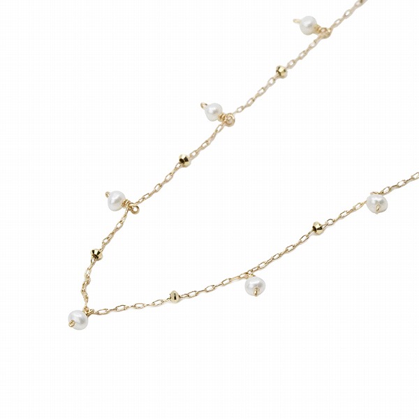 淡水パールイエローゴールドネックレス