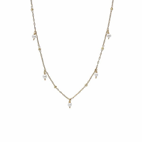 Irise coffret 淡水パールイエローゴールドネックレス