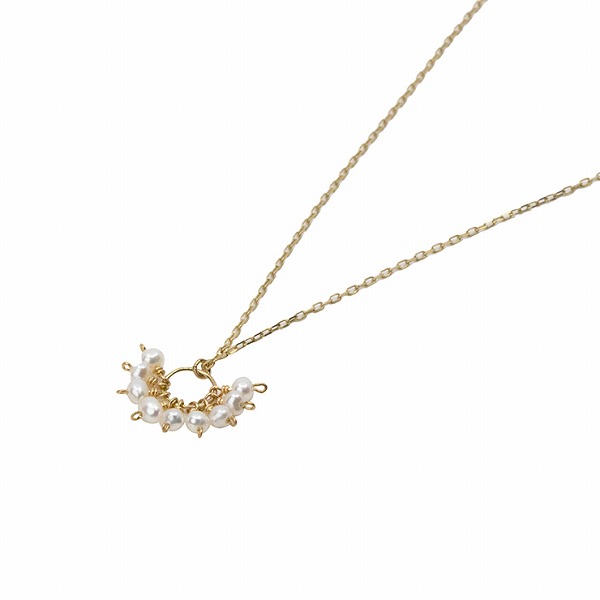 淡水パールイエローゴールドネックレス