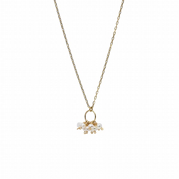 Irise coffret 淡水パールイエローゴールドネックレス