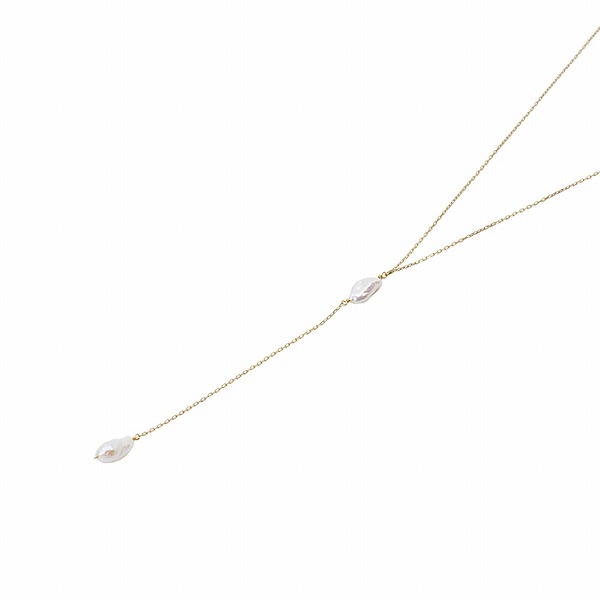 淡水パールイエローゴールドネックレス