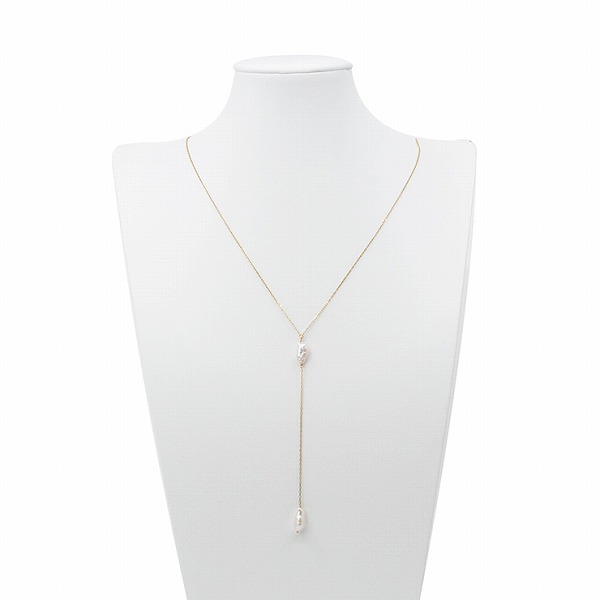 淡水パールイエローゴールドネックレス