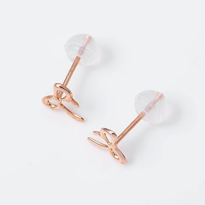 ピンクゴールドスタッドピアス