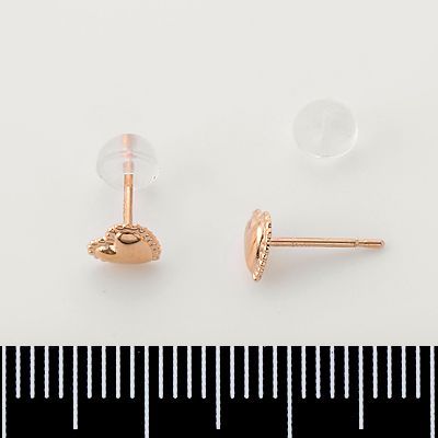 ピンクゴールドスタッドピアス