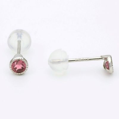 ホワイトゴールドスタッドピアス
