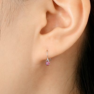 ホワイトゴールドフックピアス