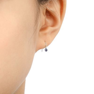 ホワイトゴールドフックピアス