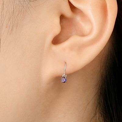 ホワイトゴールドフックピアス