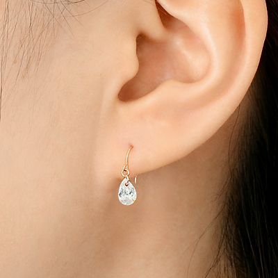 ピンクゴールドフックピアス