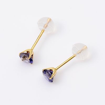 イエローゴールドスタッドピアス